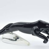Large Deco sculpture of a panther in Murano glass, 1940s