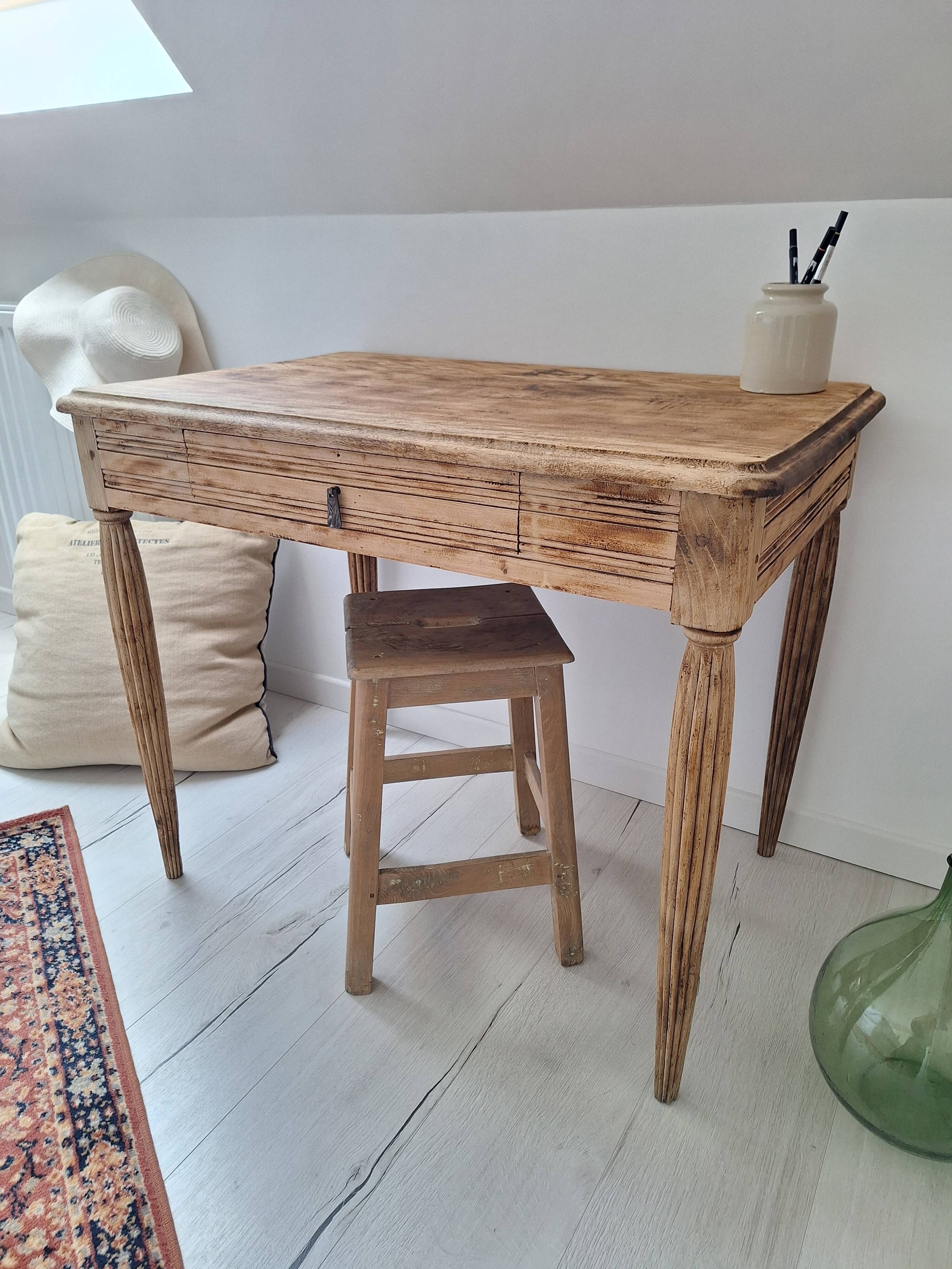 Desk / Side table / Art Deco console in solid wood from the 1930s-1940s
