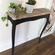 Duo de consoles en bois, relookées en noir et bois
