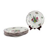 Set de 6 assiettes plates KG Lunéville – modèle Réverbère