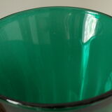 Vintage green blown glass jug vase