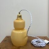 Lampe balade opaline jaune pale vintage