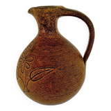 Pichet accolay marron motif fleurs