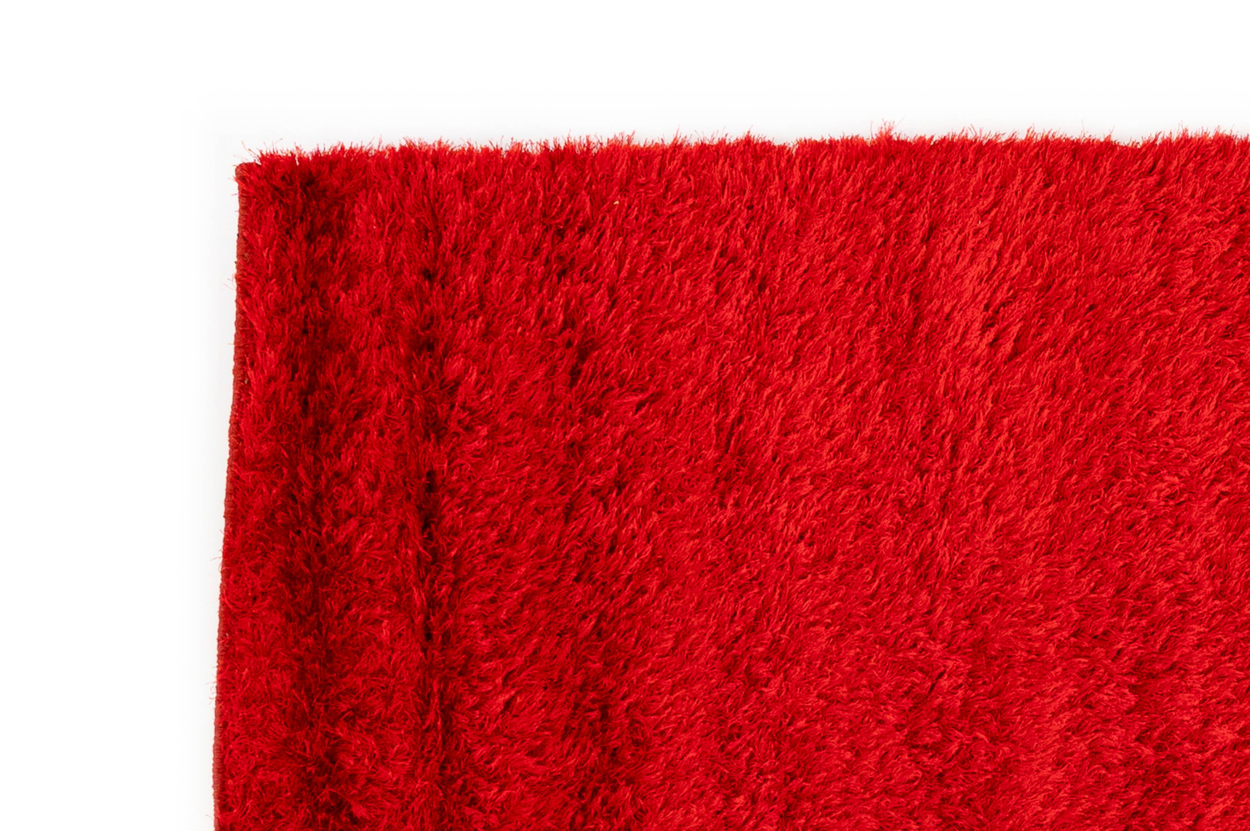 NOS Scandinavian design viscose rya rug by Axeco Svenska AB. 205 x 144 cm = 81 x 57 in.