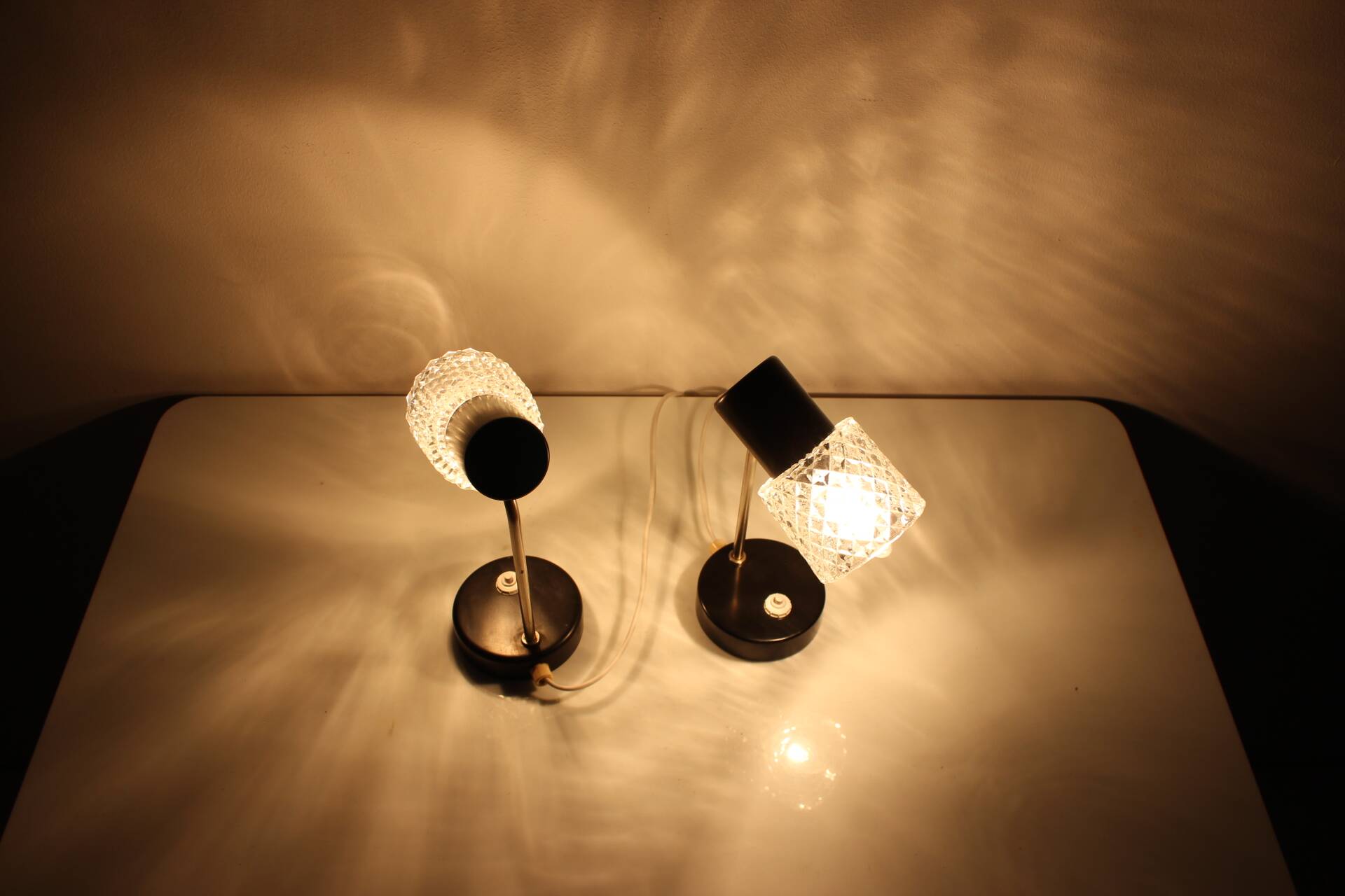 1960s Pair of Table Lamps by Kamenický Šenov, Czechoslovakia