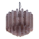 Pink and transparent murano chandelier