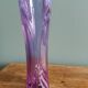Violet mauve cut crystal soliflore vase, Cristal d’Arques