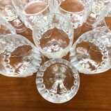 Set of 10 cut crystal wine glasses