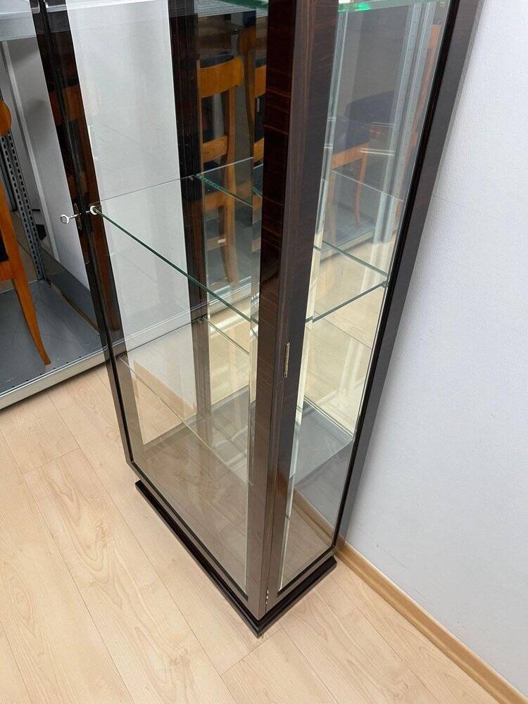 Art Deco Display Cabinet in Glass & Macassar Veneer, France, 1930