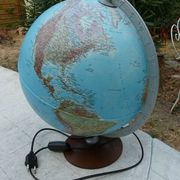 illuminated world map wooden base Teccnodidattica