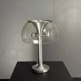 Midcentury space age large glass mushroom table lamprey Temde, 1960s