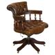 Vintage Chesterfield captain's chair in leather