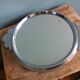 Art Deco silver round mirror tray