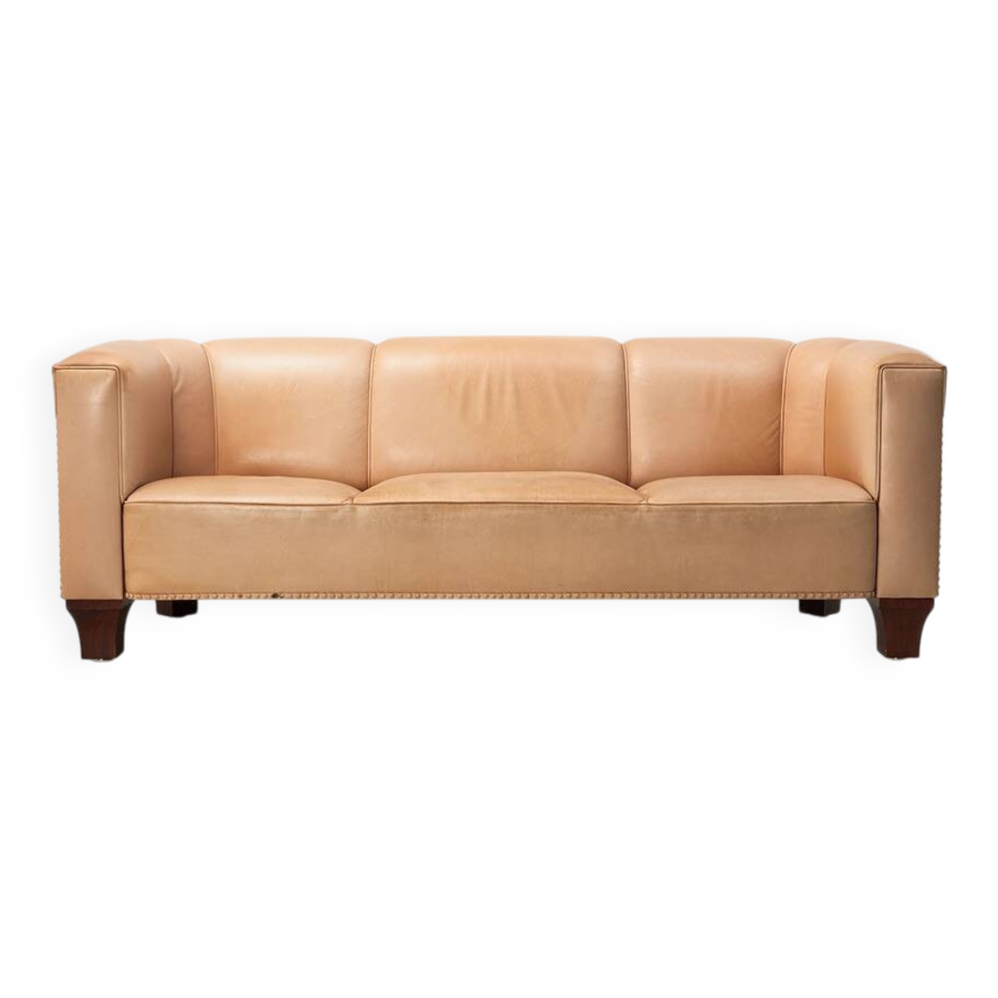 Josef Hoffmann Palais Stoclet Leather Sofa for Wittmann Austria 1905/1990s