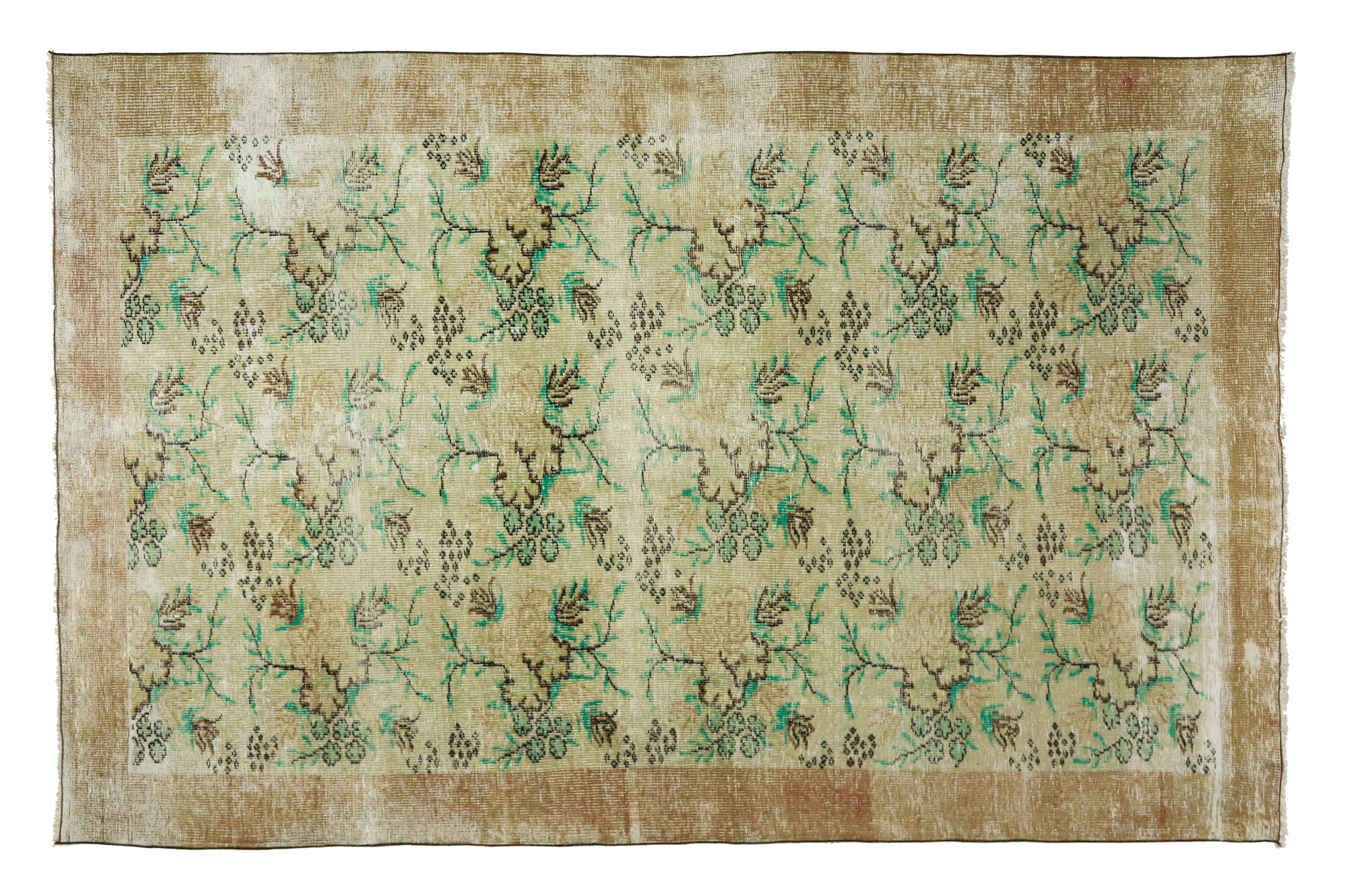 Anatolian handmade vintage rug 270 cm x 180 cm