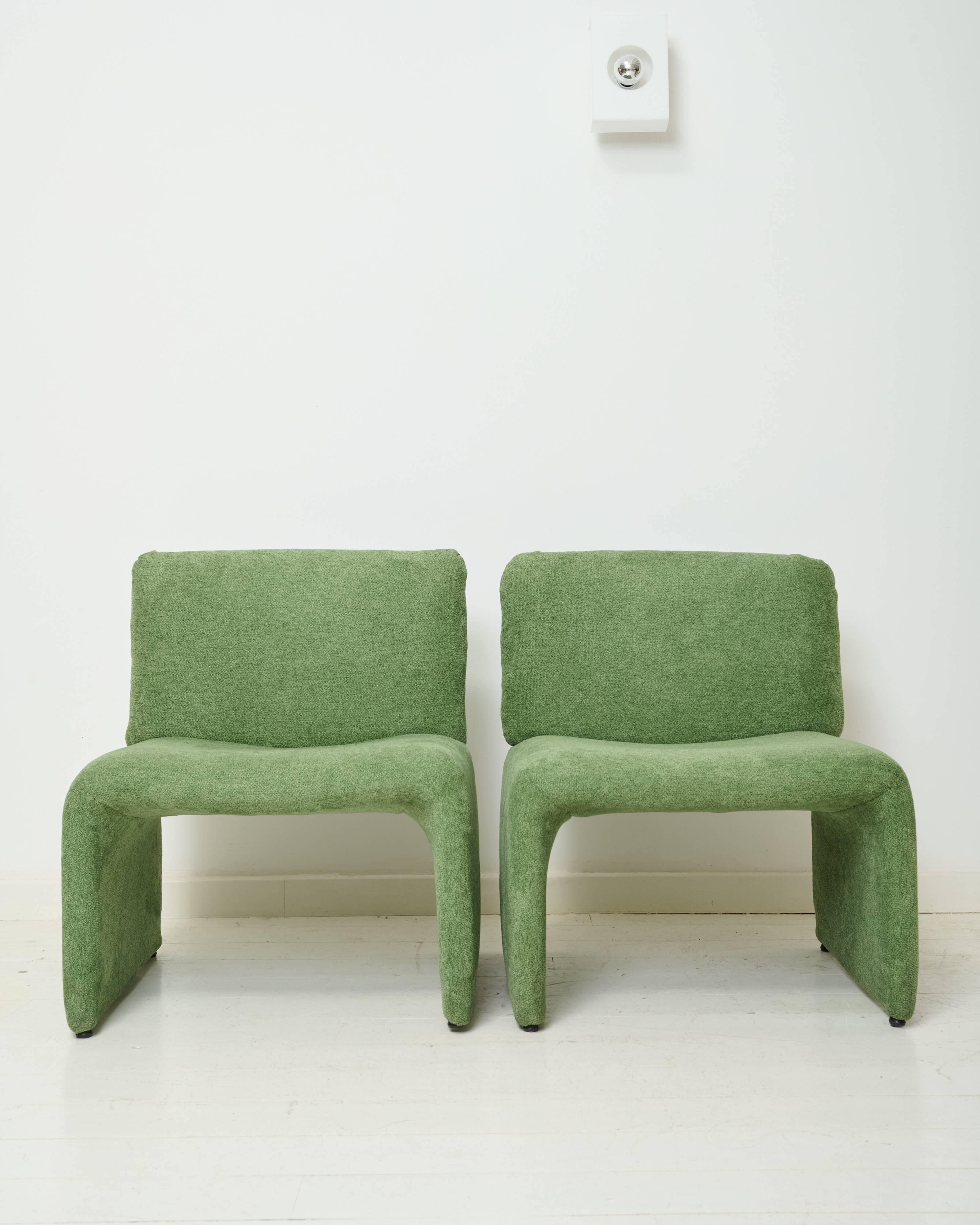 Green velvet armchair, 1970