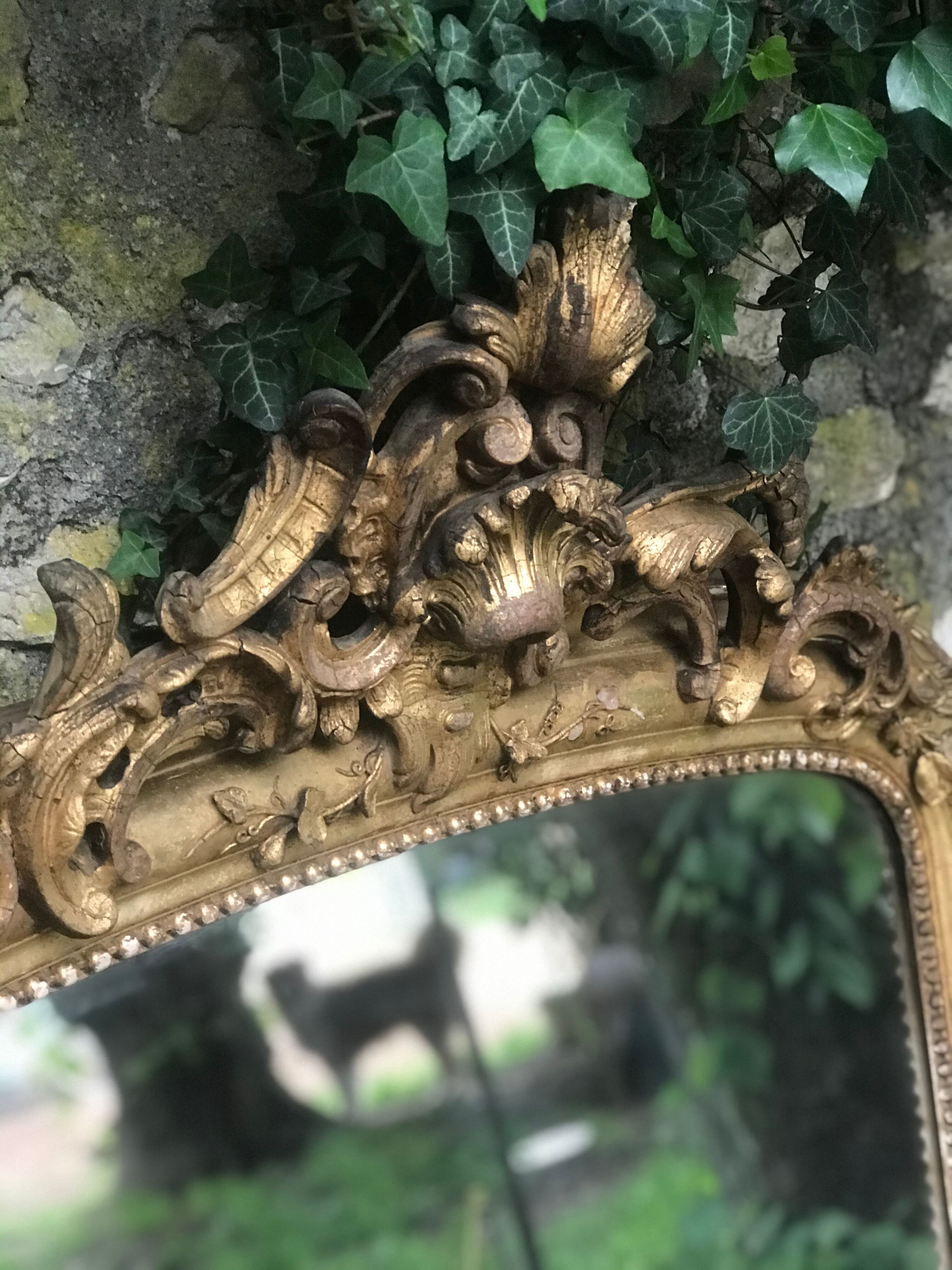 Large golden antique mirror  77x108cm