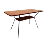 Table d’appoint osier et bois années 60