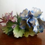 Flower candle holder in faience Old Capodimonte