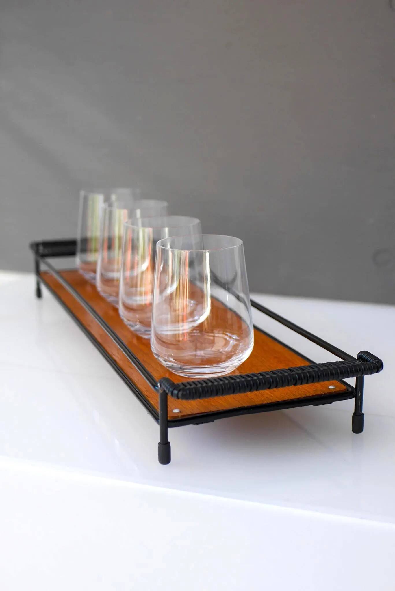 Mid-Century Modern Teak Tray: Scandinavian String Tray by NYBRO, Sweden