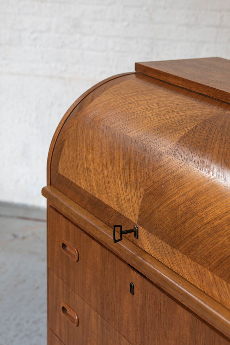 Rolltop secretary in mahogany by Egon Ostergaard, Sweden 1960’s