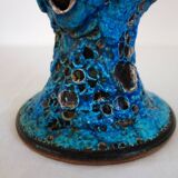 Large Fat Lava enamel vase by Charles Cart, Sea Foam, 1960