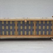 1970s, Danish 3-seater sofa, beige furniture wool, solid oak wood.