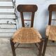 Set of 4 brutalist chairs wood and rope, popular art