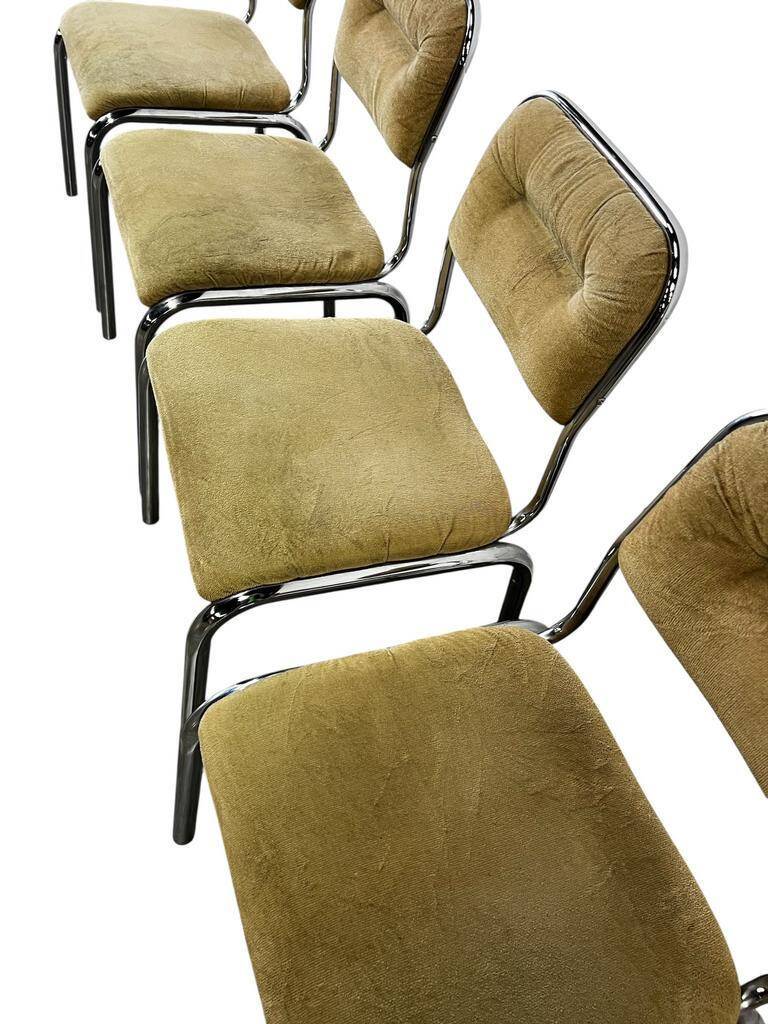 Set of 4 vintage chrome chairs
