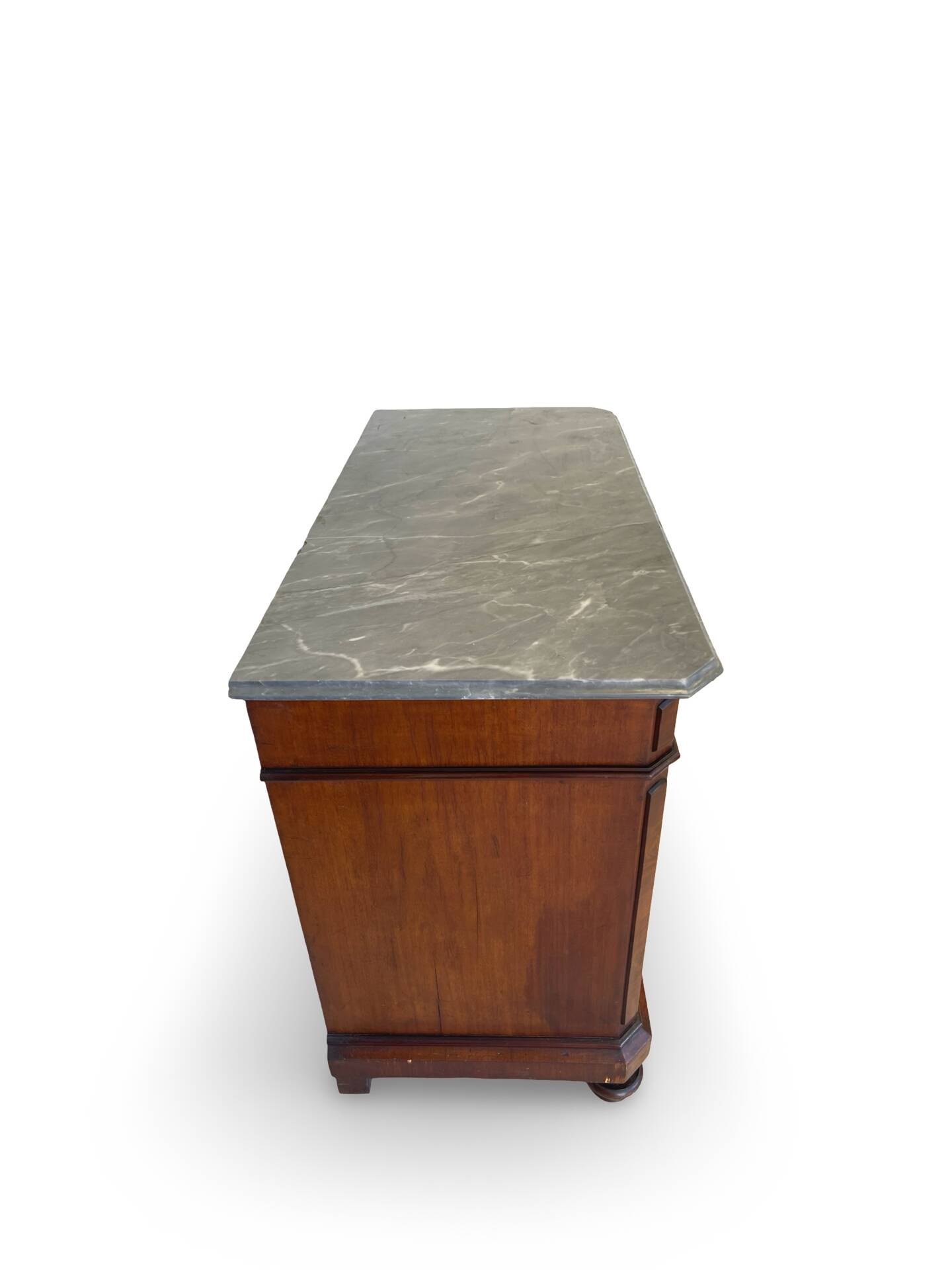Commode Umbertino en acajou et noyer, 19e siècle.