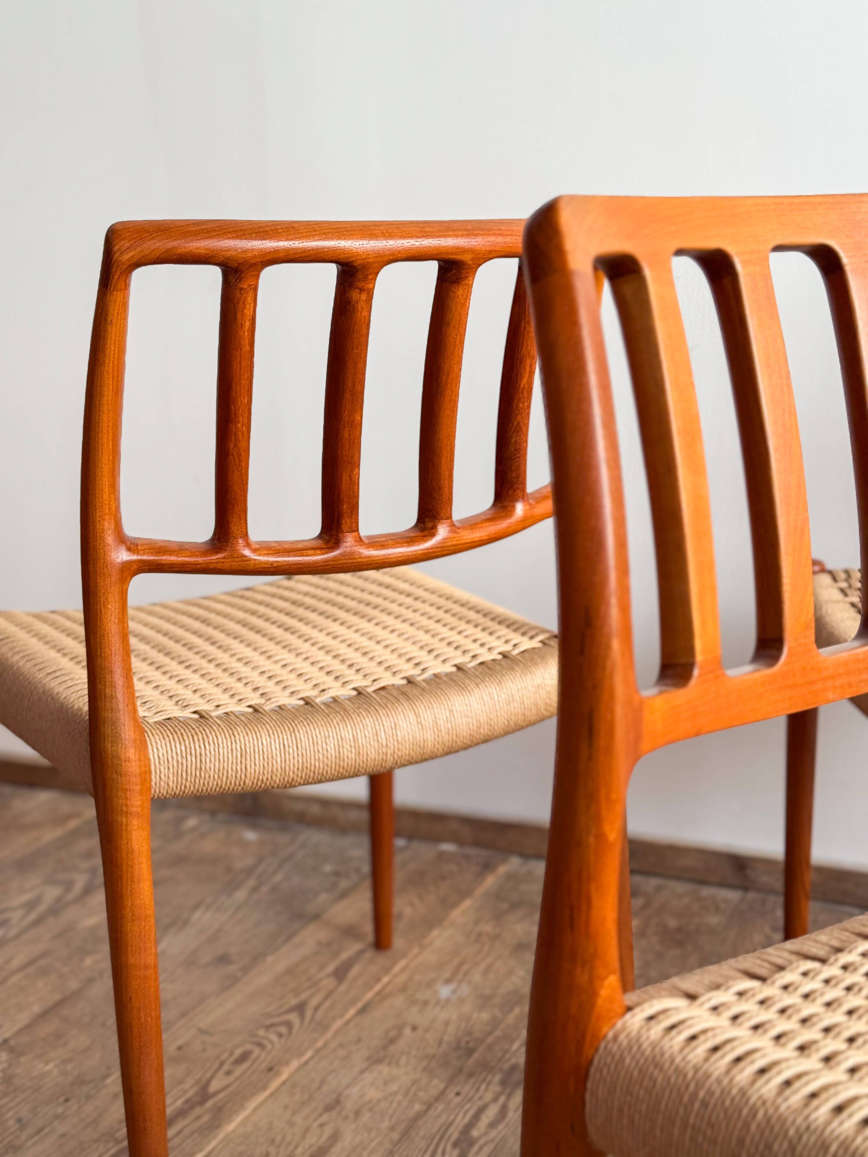 4 chaises danoises par Niels O. Møller, JL. Moller # 83, années 1960