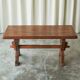 Rustic coffee table in solid oak, Sabi Sabi style, 19th century.