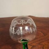Wine glass with chiseled decoration