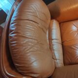 Fauteuil cuir marron