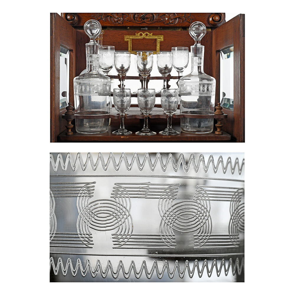 Carved wooden liquor cellar