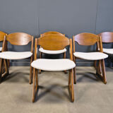 Vintage brutalist dining chairs, set of 6 - 1960s