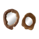 Set of 2 organic brutalist mirrors wood 1950s