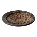 Vintage ceramic pottery salad bowl, signed, Berber work