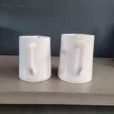 Pair of Digoin porcelain pitchers