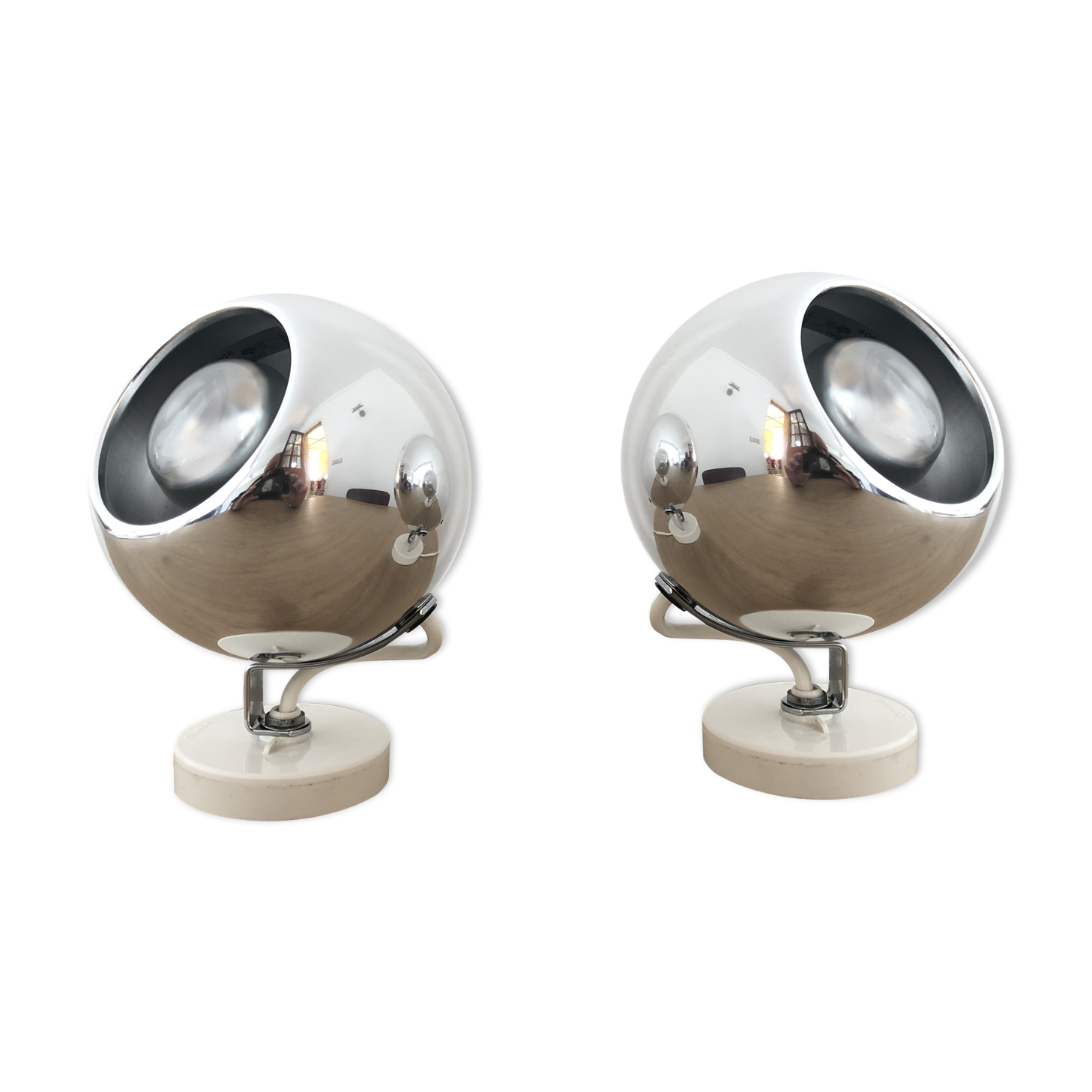 Paire d'applique eyeball Concord France spaceâge 70 Selency