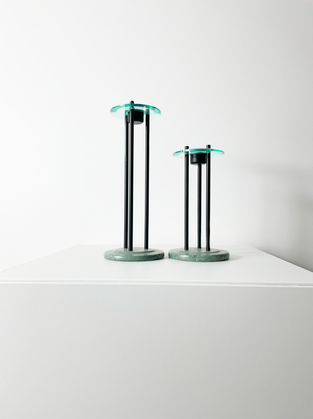 Pair of memphis style candle holders