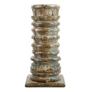 Colonne en bois massif patiné