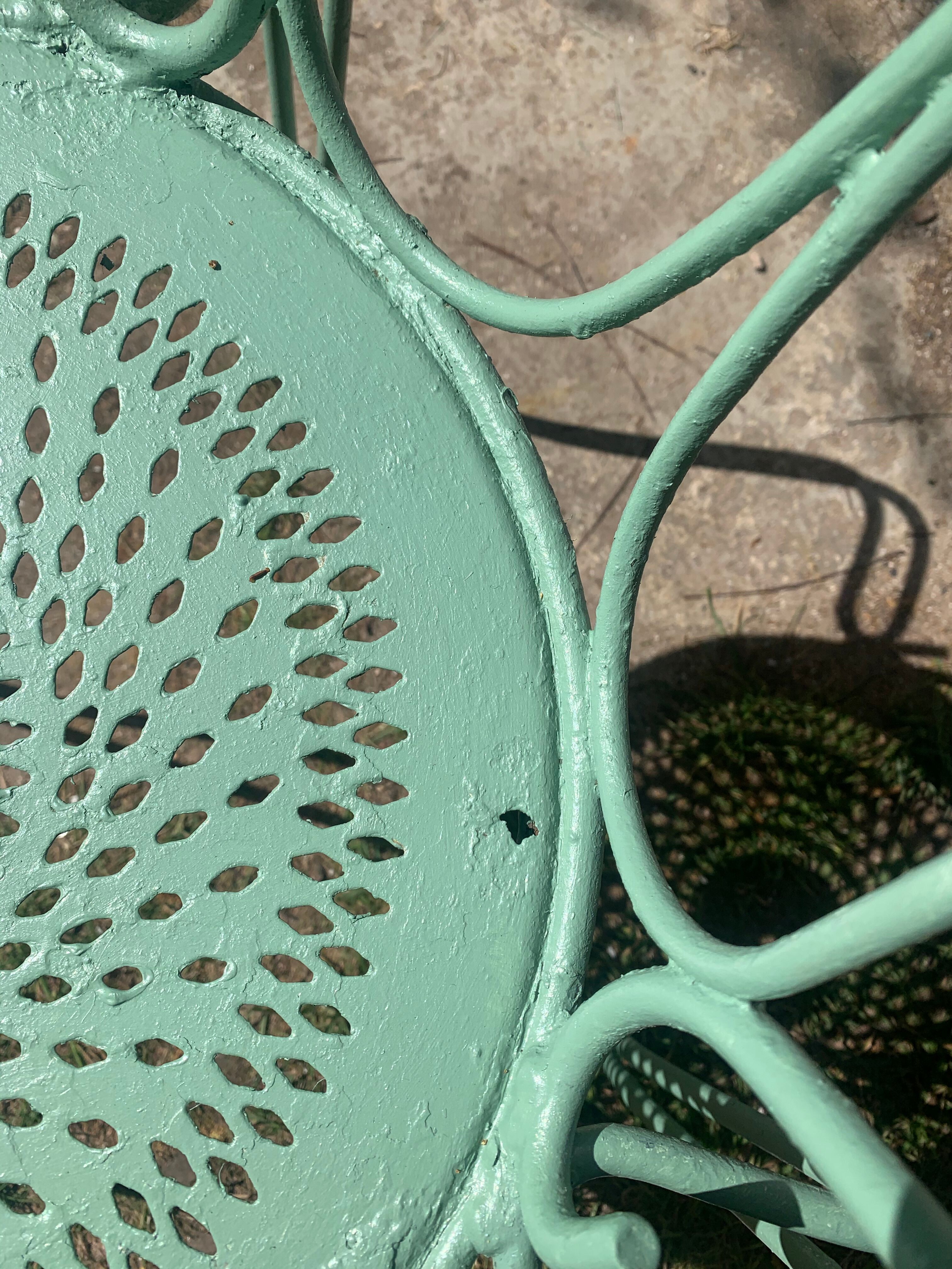 Provence green wrought iron garden room