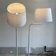 Set of two white Artifort 270 retro, standing lights