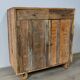 Two-door buffet with two drawers in antique wood.