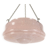 1930s Art Deco Pink Spatter Glass Plafonnier / Flycatcher Lamp Shade