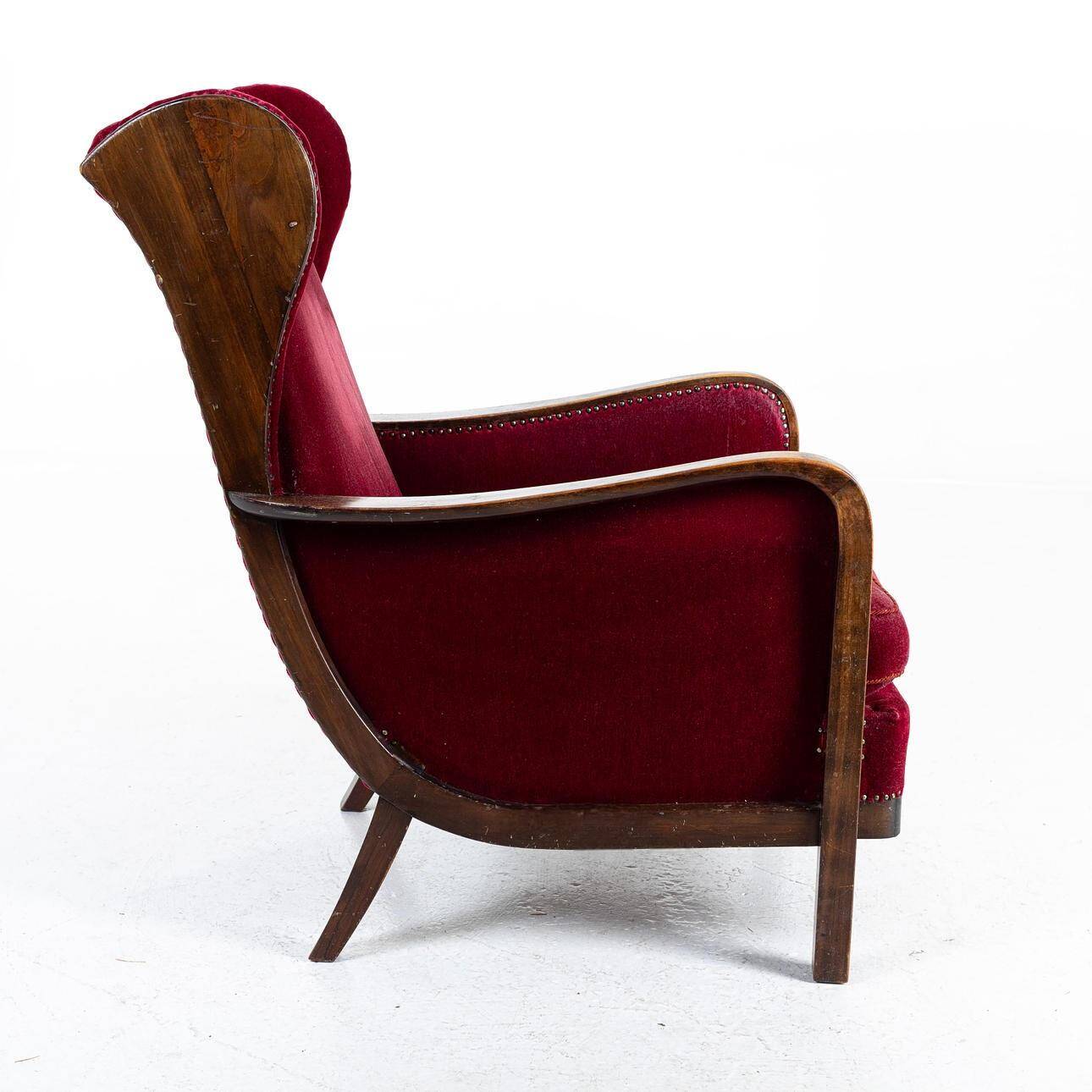 A rare high-backed lounge chair by Knoll, Art Deco.