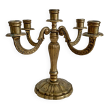 Chandelier bougeoir ancien en laiton 5 feux