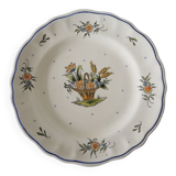 Flat earthenware plate of Desvres