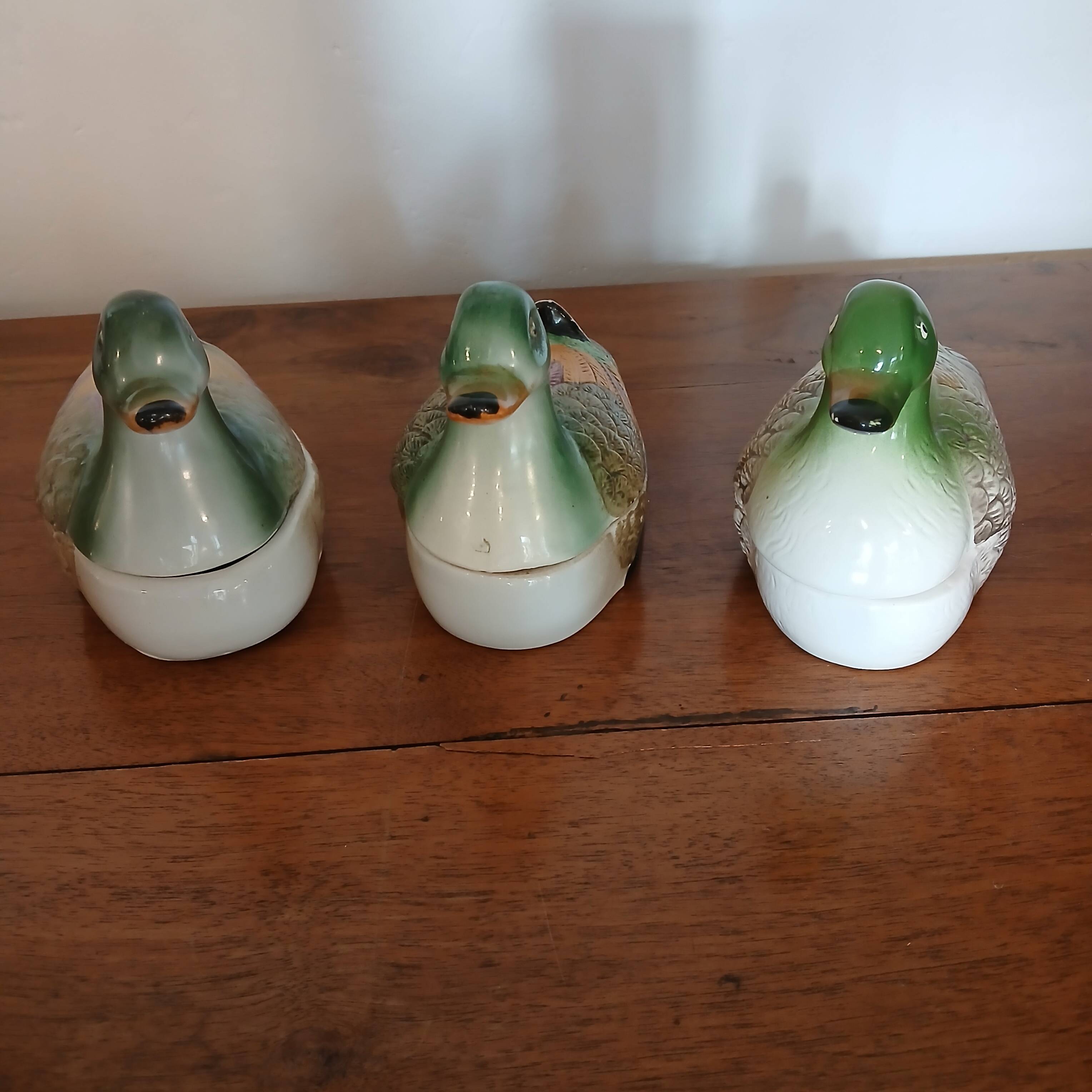 3 earthenware candy jars